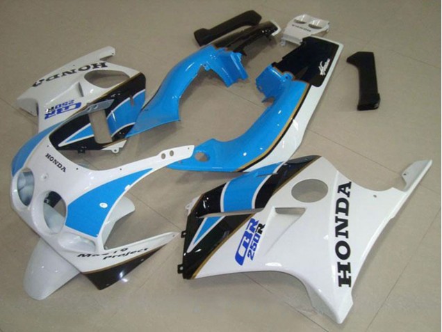1988-1989 White Light Blue Glossy Black Honda CBR250RR MC19 Motorcycle Fairing UK