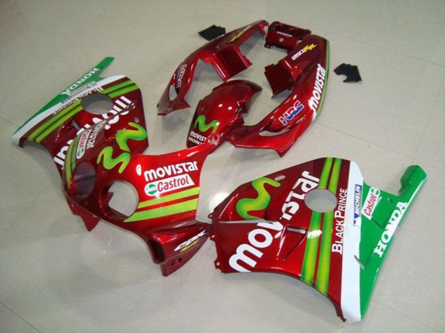 1990-1998 Red White Green MoviStar Honda CBR250RR MC22 Motorcycle Fairings UK