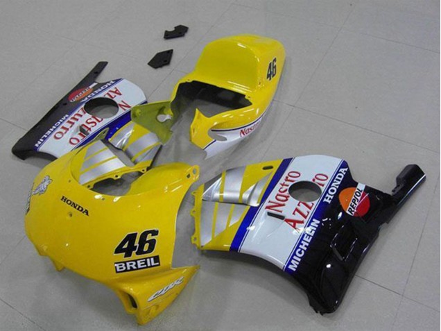1990-1998 Yellow Silver White Red Nastro Azzurro Breil 46 Honda CBR250RR MC22 Motorcycle Fairings UK