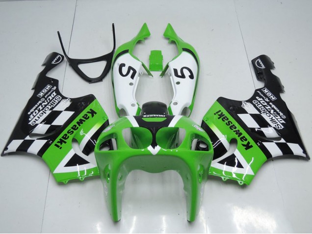 1996-2003 Green White Black 5 Kawasaki ZX7R Motorcycle Fairings UK
