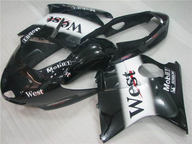 1996-2007 Glossy Black White West Honda CBR1100XX Motorcycle Fairings UK