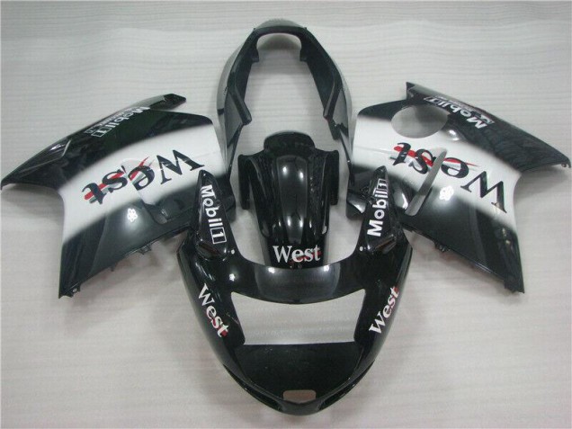 1996-2007 Glossy Black White West Honda CBR1100XX Motorcycle Fairings UK