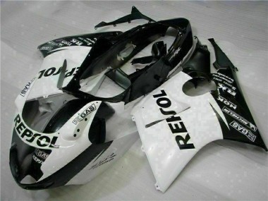 Buy 1996-2007 White Glossy Black Repsol Honda CBR1100XX Motorcycle Fairings UK