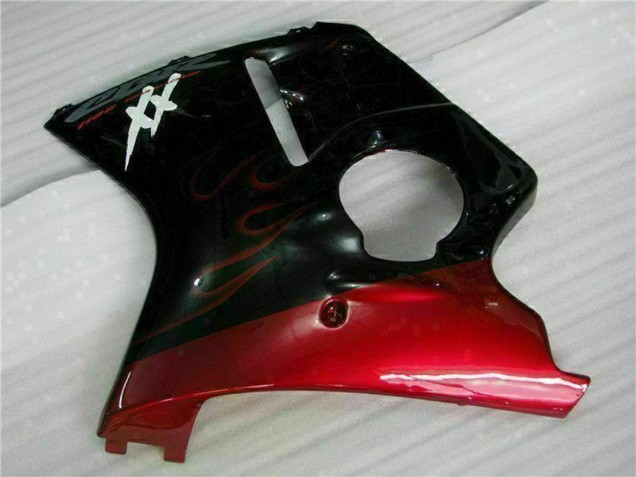 1996-2007 Glossy Black Red Flame Honda CBR1100XX Abs Motorcycle Fairing UK