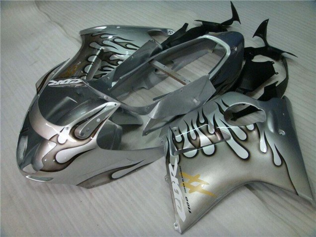 1996-2007 Silver Black Flame Honda CBR1100XX Motorcycle Fairing UK