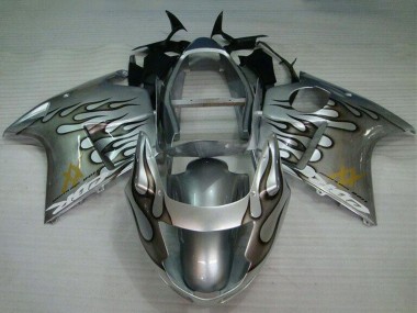 Buy 1996-2007 Silver Black Flame Honda CBR1100XX Motorcycle Fairing UK