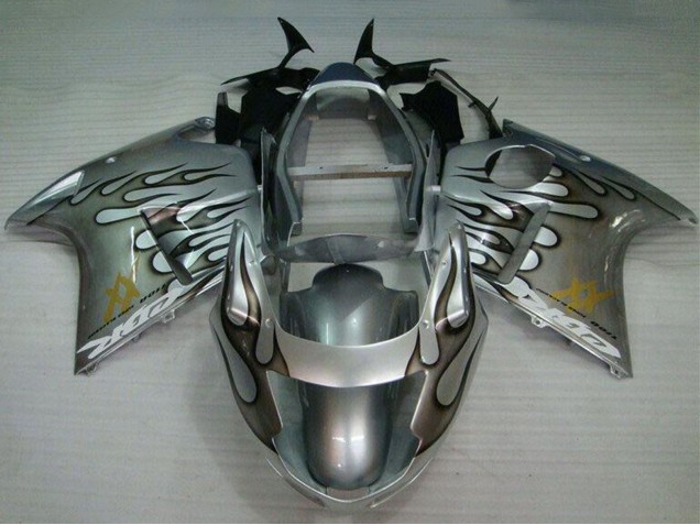 1996-2007 Silver Black Flame Honda CBR1100XX Motorcycle Fairing UK