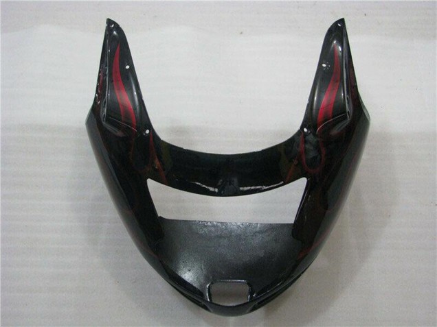 1996-2007 Glossy Black Red Flame Honda CBR1100XX Abs Motorcycle Fairings UK