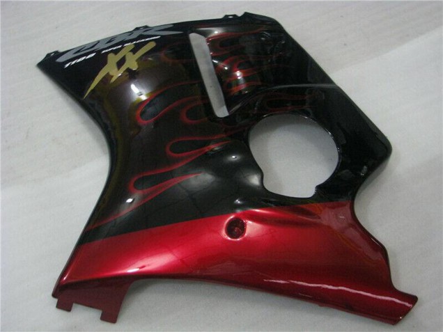 1996-2007 Glossy Black Red Flame Honda CBR1100XX Abs Motorcycle Fairings UK