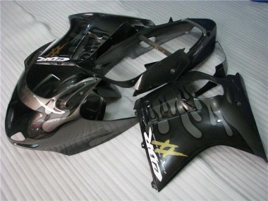 Buy 1996-2007 Glossy Black Silver Flame Honda CBR1100XX Motorcycle Fairings UK