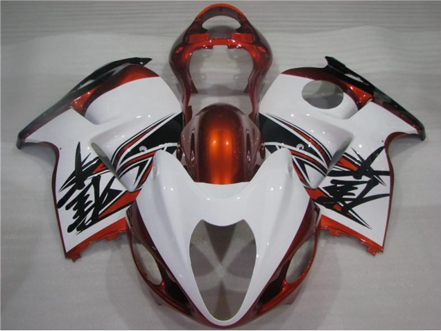1996-2007 White Orange Black Suzuki GSXR 1300 Hayabusa Motorcycle Fairings UK
