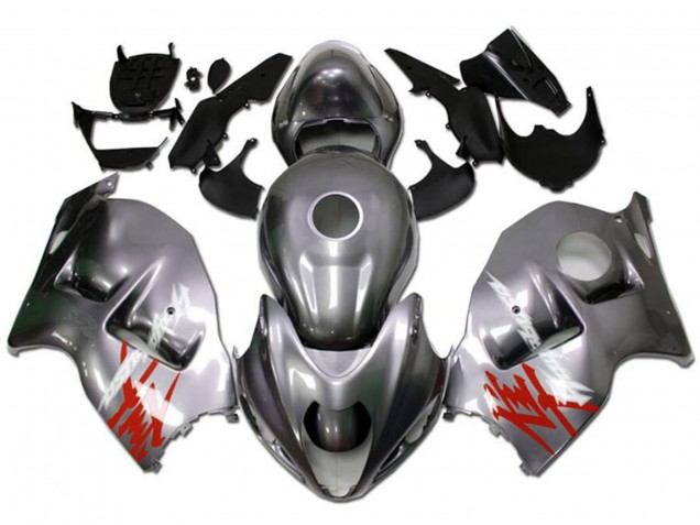 1996-2007 Silver with Red White Decal Suzuki GSXR 1300 Hayabusa Motorcycle Fairings UK
