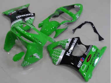 Buy 1998-1999 Green White Silver Glossy Black Kawasaki ZX6R Motorcycle Fairings UK