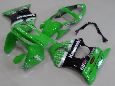 Buy 1998-1999 Green White Silver Glossy Black Kawasaki ZX6R Motorcycle Fairings UK