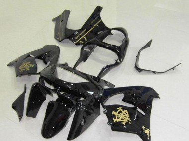 Buy 1998-1999 Glossy Black Gold Jw Kawasaki ZX9R Motorcycle Fairings UK