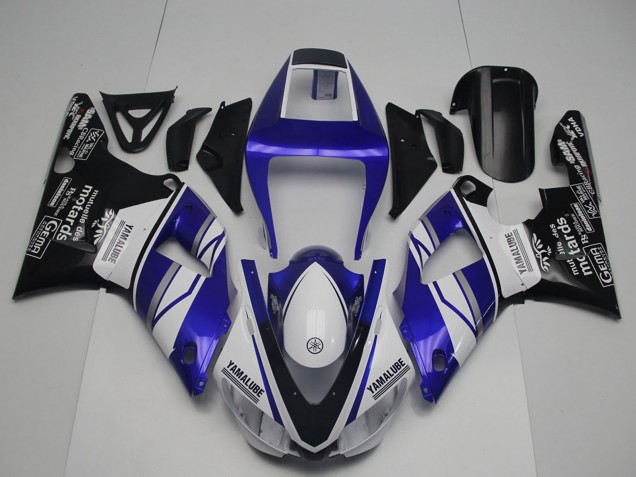 1998-1999 Blue White Glossy Black Yamalube Motards Yamaha YZF R1 Motorcycle Fairings UK