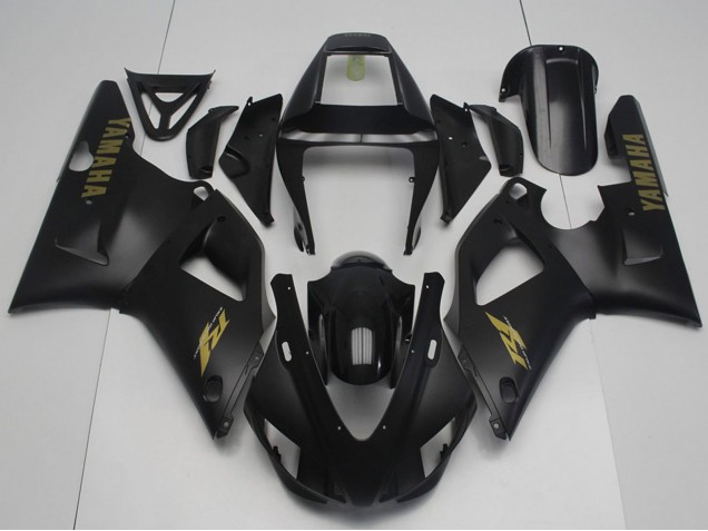 1998-1999 Glossy Black Matte Black Gold Yamaha YZF R1 Motorcycle Fairings UK