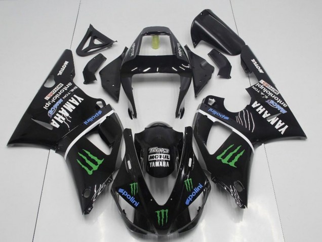 1998-1999 Glossy Black Blue Green Motul Monster Drink Yamaha YZF R1 Motorcycle Fairings UK