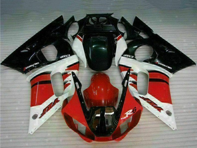 1998-2002 White Red Glossy Black Yamaha YZF R6 Motorcycle Fairing UK