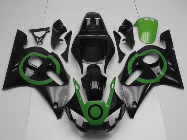 1998-2002 Glossy Black Green Circle Yamaha YZF R6 Motorcycle Fairings UK