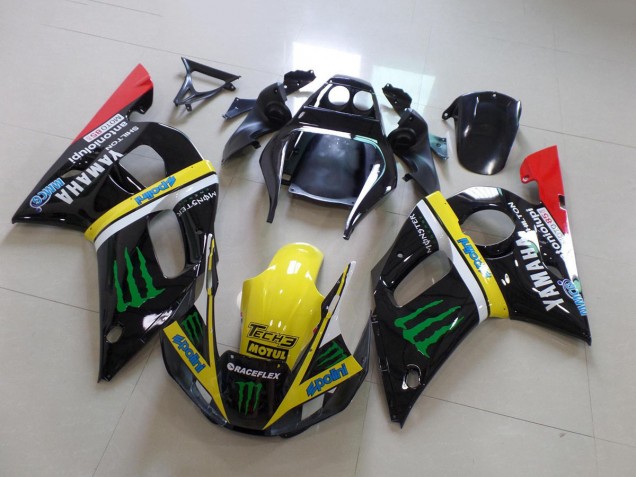1998-2002 Glossy Black Yellow Red Green Motul Monster Yamaha YZF R6 Motorcycle Fairings UK