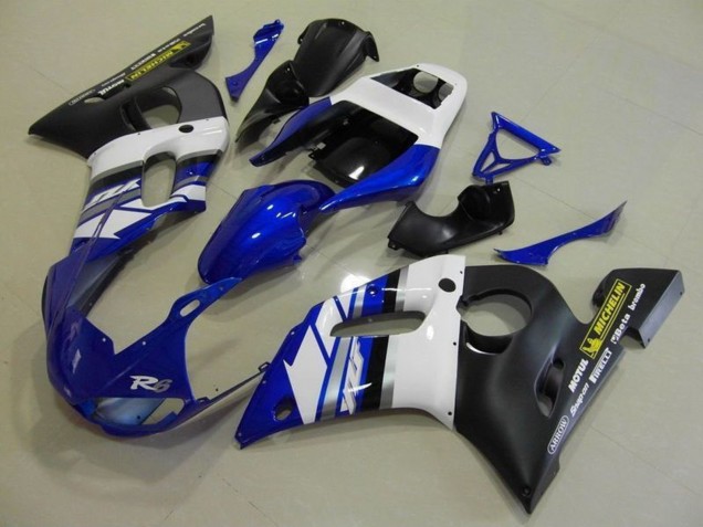 1998-2002 White Blue Matte Black Motul Michelin Yamaha YZF R6 Motorcycle Fairings UK