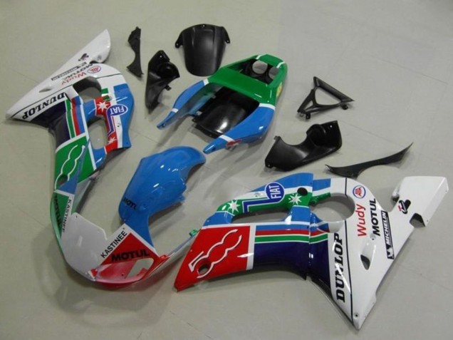 1998-2002 White Blue Green Red Fiat Motul Michelin Dunlop Yamaha YZF R6 Motorcycle Fairings UK