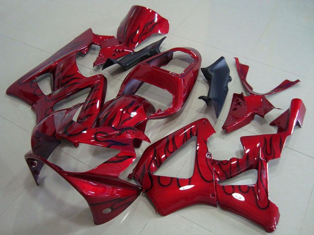 2000-2001 Red Glossy Black Flame Honda CBR900RR 929 Motorcycle Fairings UK