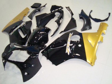 Buy 2000-2001 Glossy Black Gold Kawasaki ZX12R Motorcycle Fairings UK