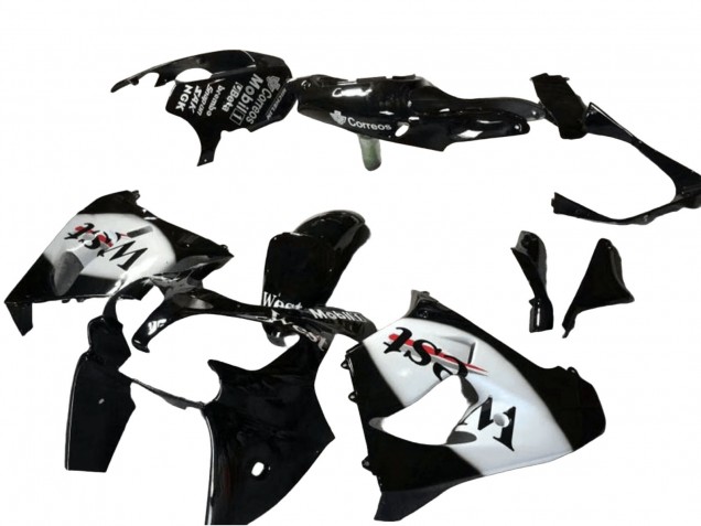2000-2001 Glossy Black White West Kawasaki ZX9R Motorcycle Fairing UK
