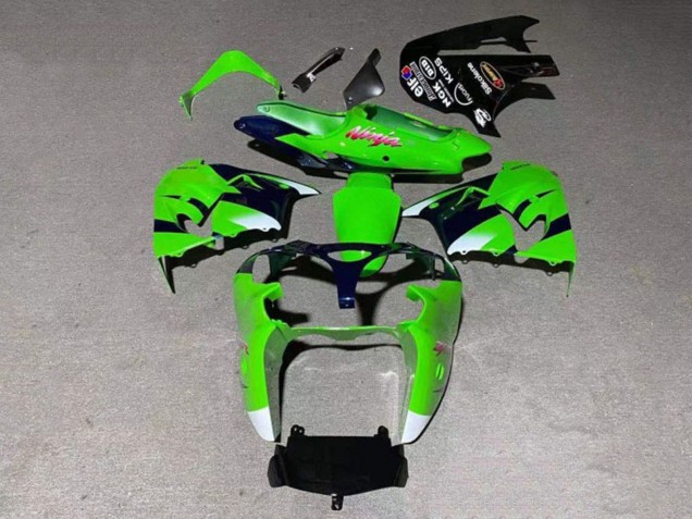 2000-2001 Green White Glossy Black Kawasaki ZX9R Motorcycle Fairing UK