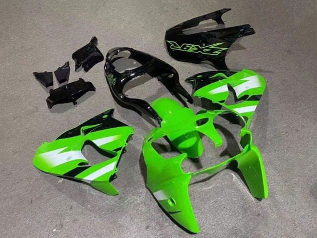 2000-2001 Green White Glossy Black Kawasaki ZX9R Motorcycle Fairings UK