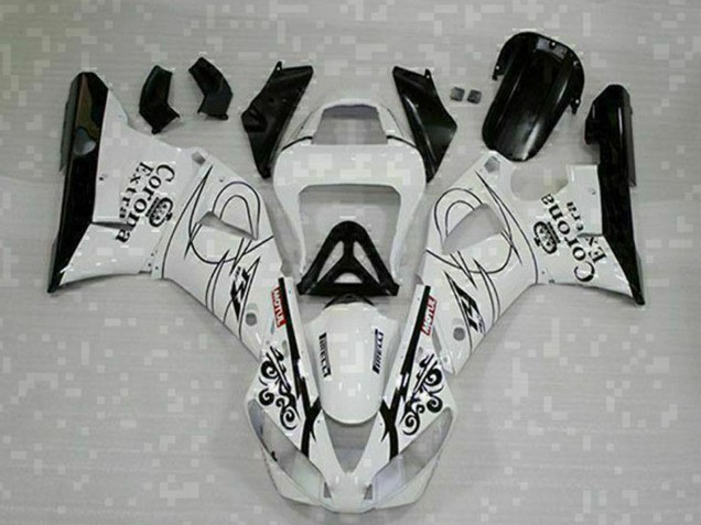 2000-2001 White Black Corona Extra Yamaha YZF R1 Motorcycle Fairings UK