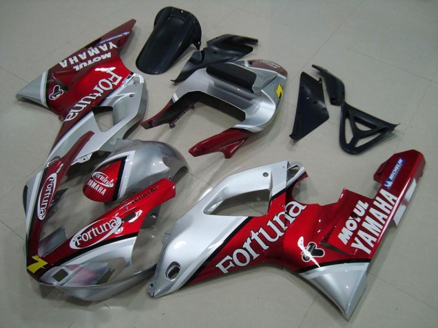 2000-2001 Silver Red Fortuna Motul 7 Yamaha YZF R1 Motorcycle Fairings UK