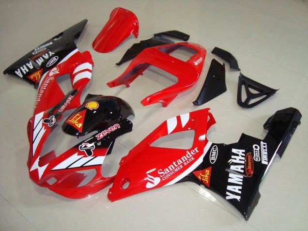 2000-2001 Red White Glossy Black Santander Yamaha YZF R1 Motorcycle Fairings UK