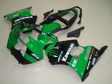 Buy 2000-2002 Green Glossy Black Monster Kawasaki ZX6R Motorcycle Fairings UK