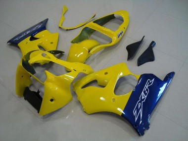 Buy 2000-2002 Yellow Blue Kawasaki ZX6R Motorcycle Fairings UK