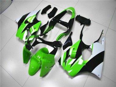 Buy 2000-2002 Green White Black Kawasaki ZX6R Motorcycle Fairing Kits UK