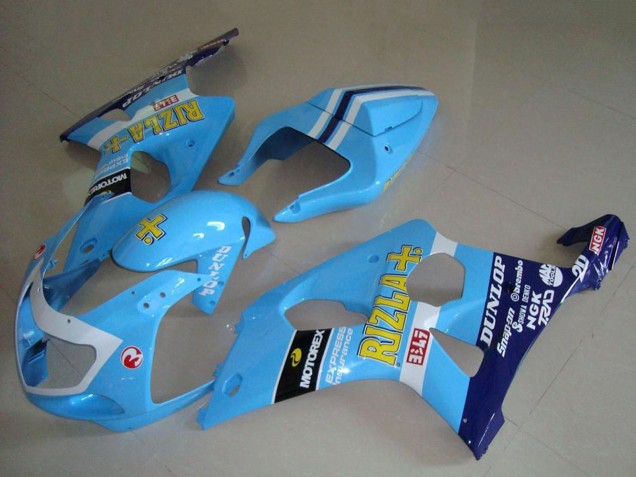 2000-2002 Light Blue Yellow Black White Yellow Rizla Suzuki GSXR 1000 Motorcycle Fairings UK