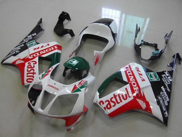 2000-2006 White Red Green Glossy Black Castrol Honda VTR1000 Bike Fairings UK