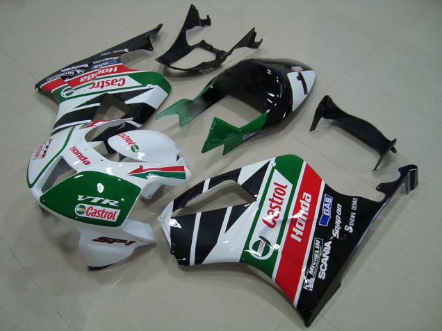 2000-2006 White Red Green Glossy Black Castrol Honda VTR1000 Bike Fairing UK