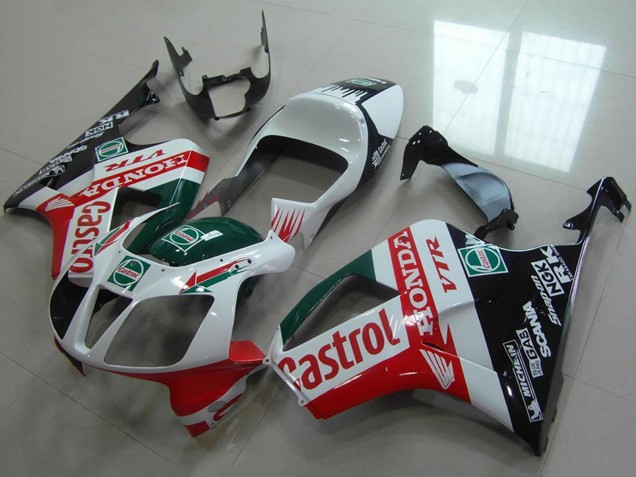 2000-2006 White Red Green Glossy Black Castrol Honda VTR1000 Motorcycle Fairing UK