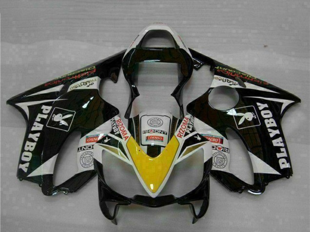 2001-2003 White Yellow Glossy Black Playboy Honda CBR600 F4i Motorcycle Fairings UK