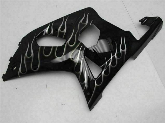 2001-2003 Glossy Black Silver Flame Suzuki GSXR 600/750 Motorcycle Fairings UK