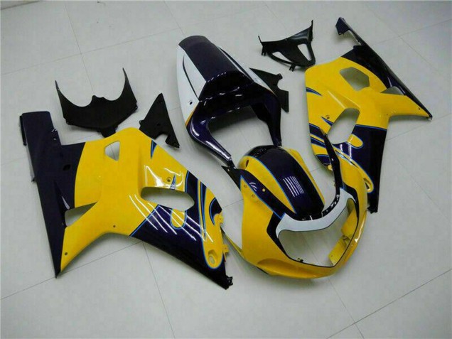 2001-2003 Yellow Dark Blue Glossy Black Suzuki GSXR 600/750 Motorcycle Fairings UK