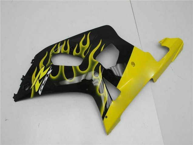 2001-2003 Glossy Black Yellow Flame Suzuki GSXR 600/750 Motorcycle Fairings UK