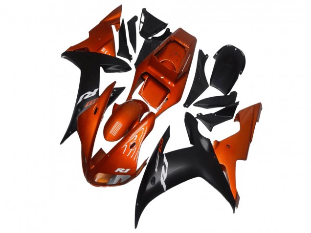 2002-2003 Orange Matte Black Yamaha YZF R1 Motorcycle Fairings UK