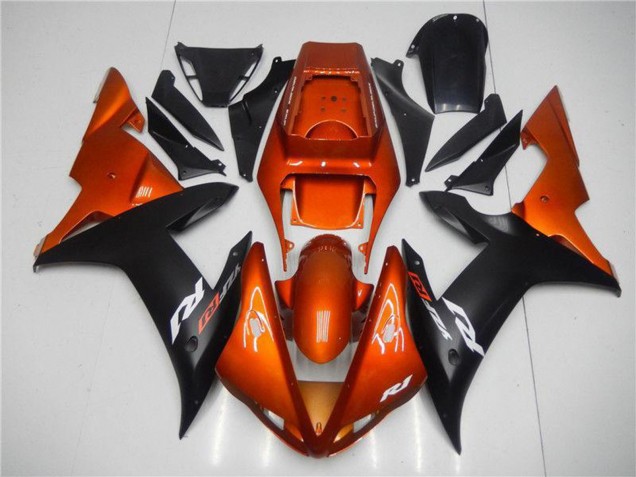 2002-2003 Orange Matte Black Yamaha YZF R1 Motorcycle Fairings UK