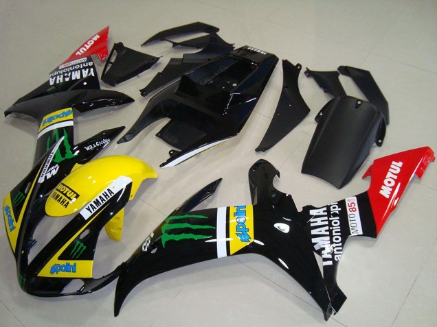 2002-2003 Glossy Black Yellow Red Green Motul Monster Yamaha YZF R1 Motorcycle Fairings UK