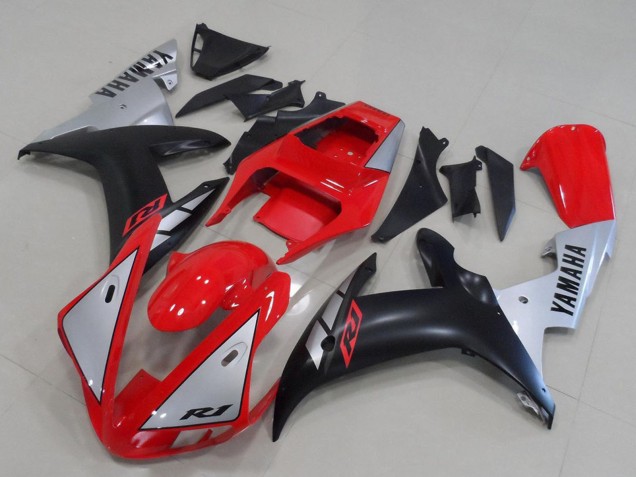 2002-2003 Red Silver Matte Black Yamaha YZF R1 Motorcycle Fairings UK